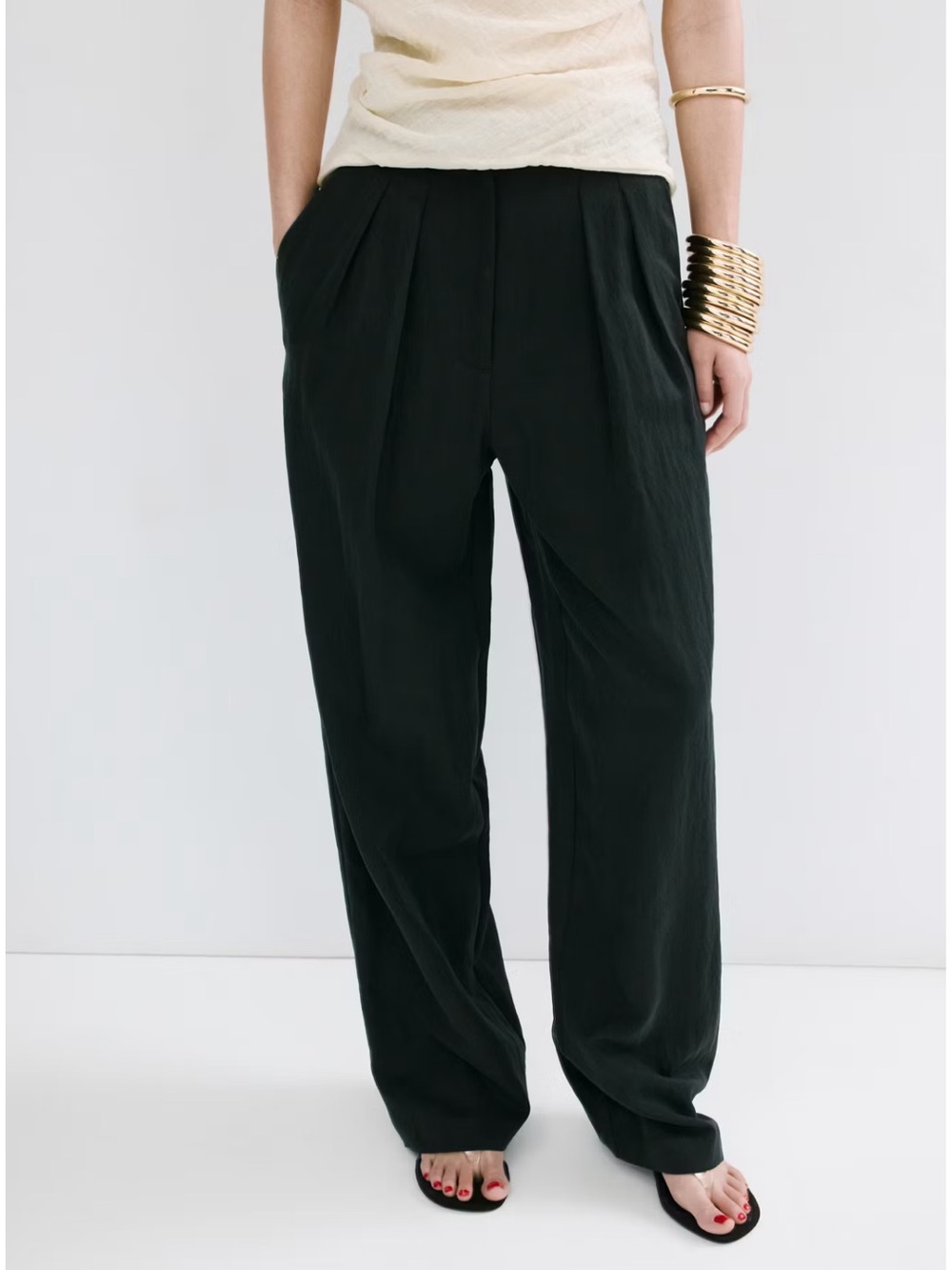 MANGO STRAIGHT-FIT LYOCELL TROUSERS